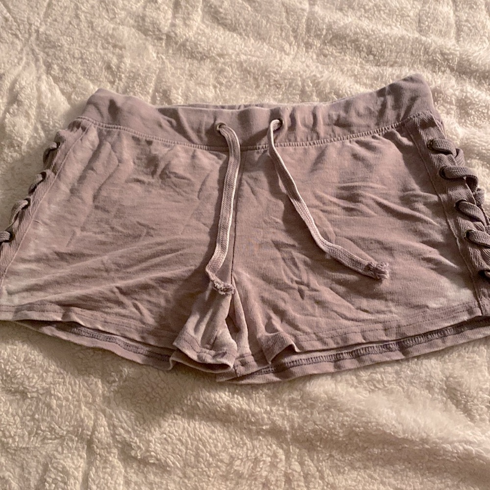 Girls Grey Shorts with Braided Design on Sides